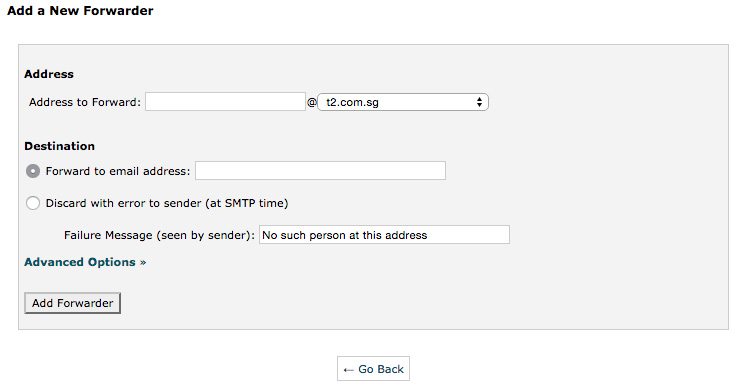 Creating Forwarder in Cpanel