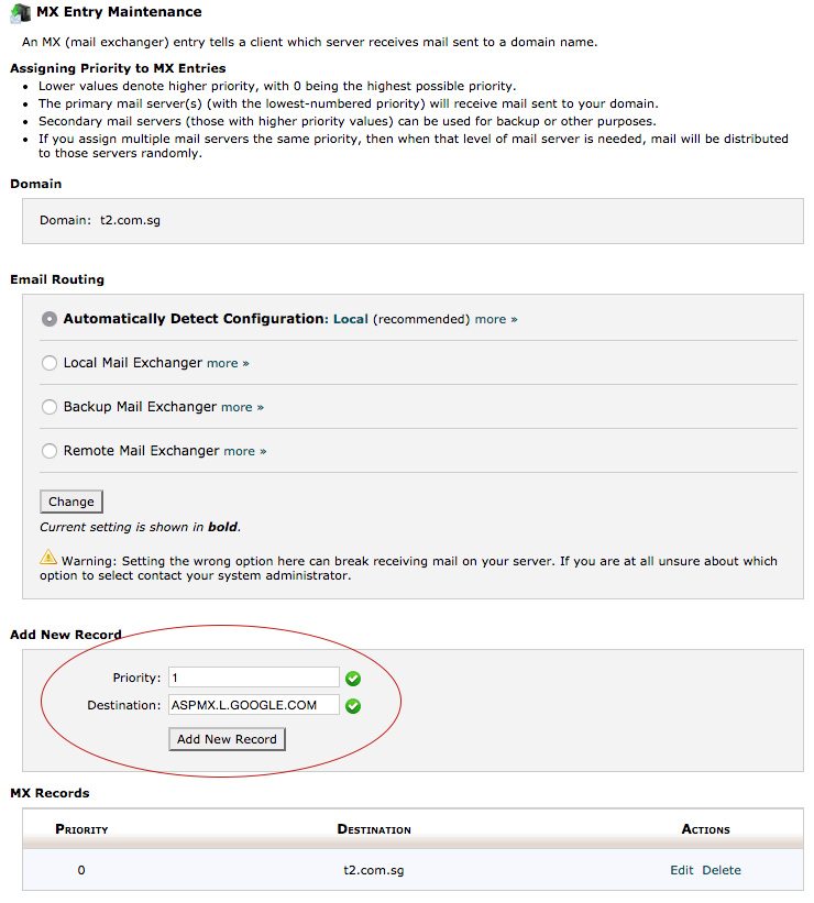 Cpanel MX Entry - Step 3