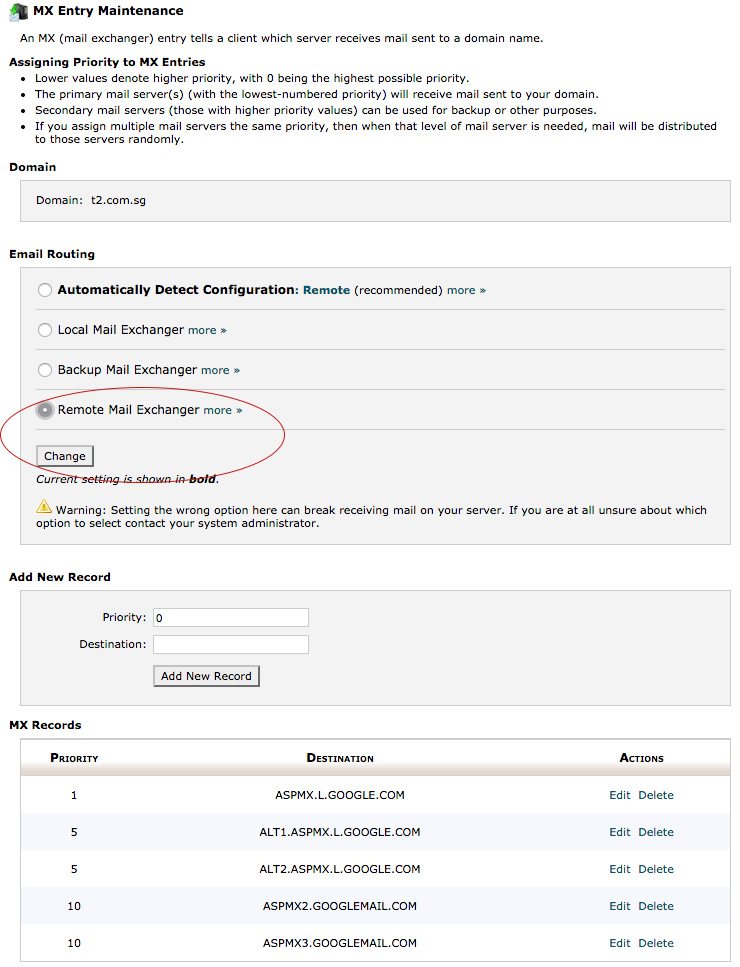 Cpanel MX Entry - Step 5