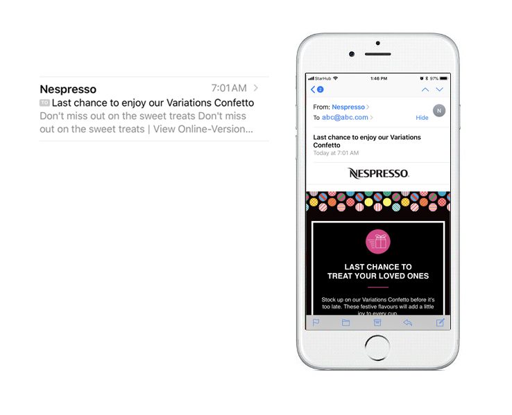 Preheader Nespresso