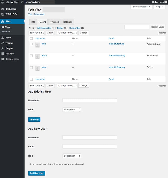 WP Multisite Users